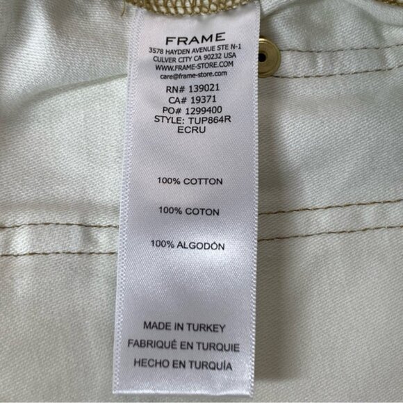 FRAME Twisted Utility Crop Pants in Ecru - Picture 10 of 11